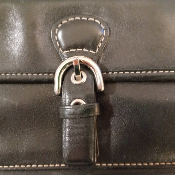 Coach Tabby Brown Leather Wristlet w/Silver tone Buckle Accent - Picture 9 of 9